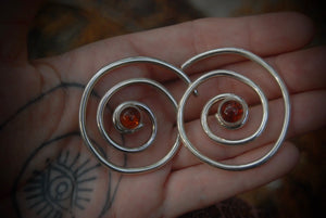 Amber Spiral earrings