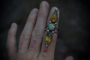 Amber Point Ring sz-5