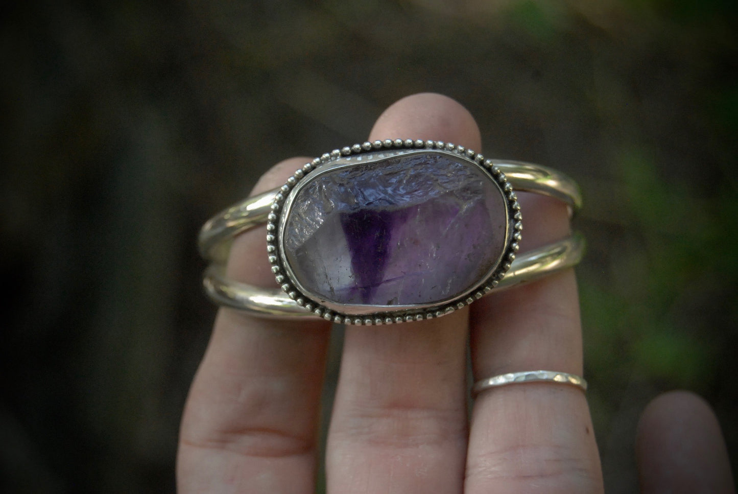 raw amethyst cuff