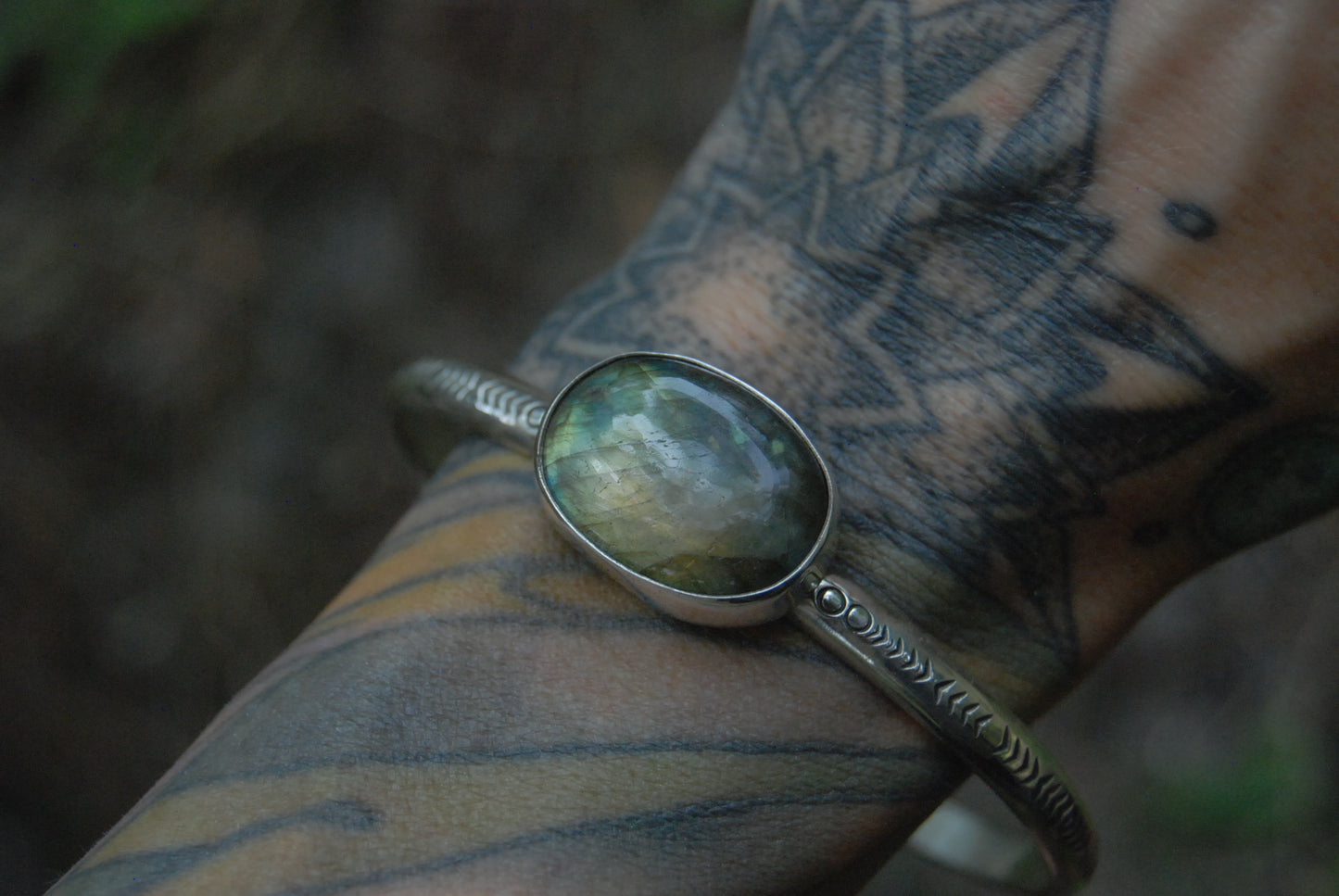 Stamped Rainbow cuff