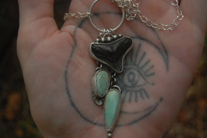 Sharks Tooth and Turquoise Talisman