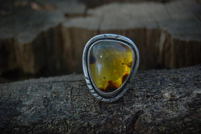 Amber sun glow ring