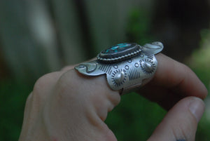 Moon repousse ring