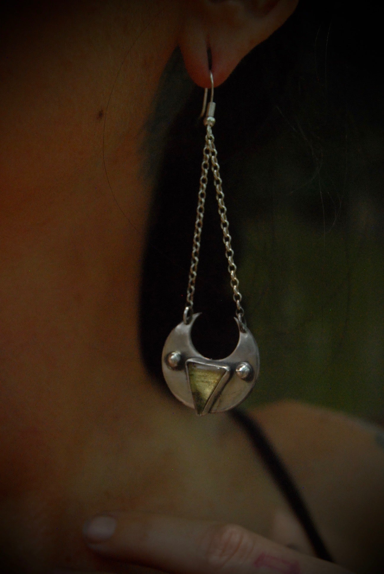 Amber Moon Drop Earrings