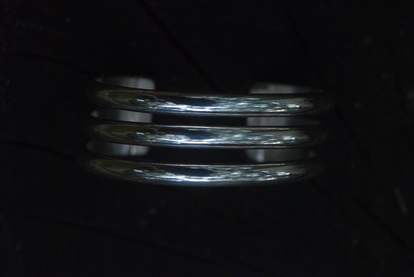 Silver open stacking cuff