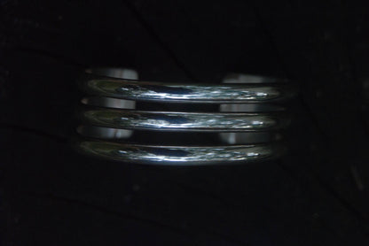 Silver open stacking cuff