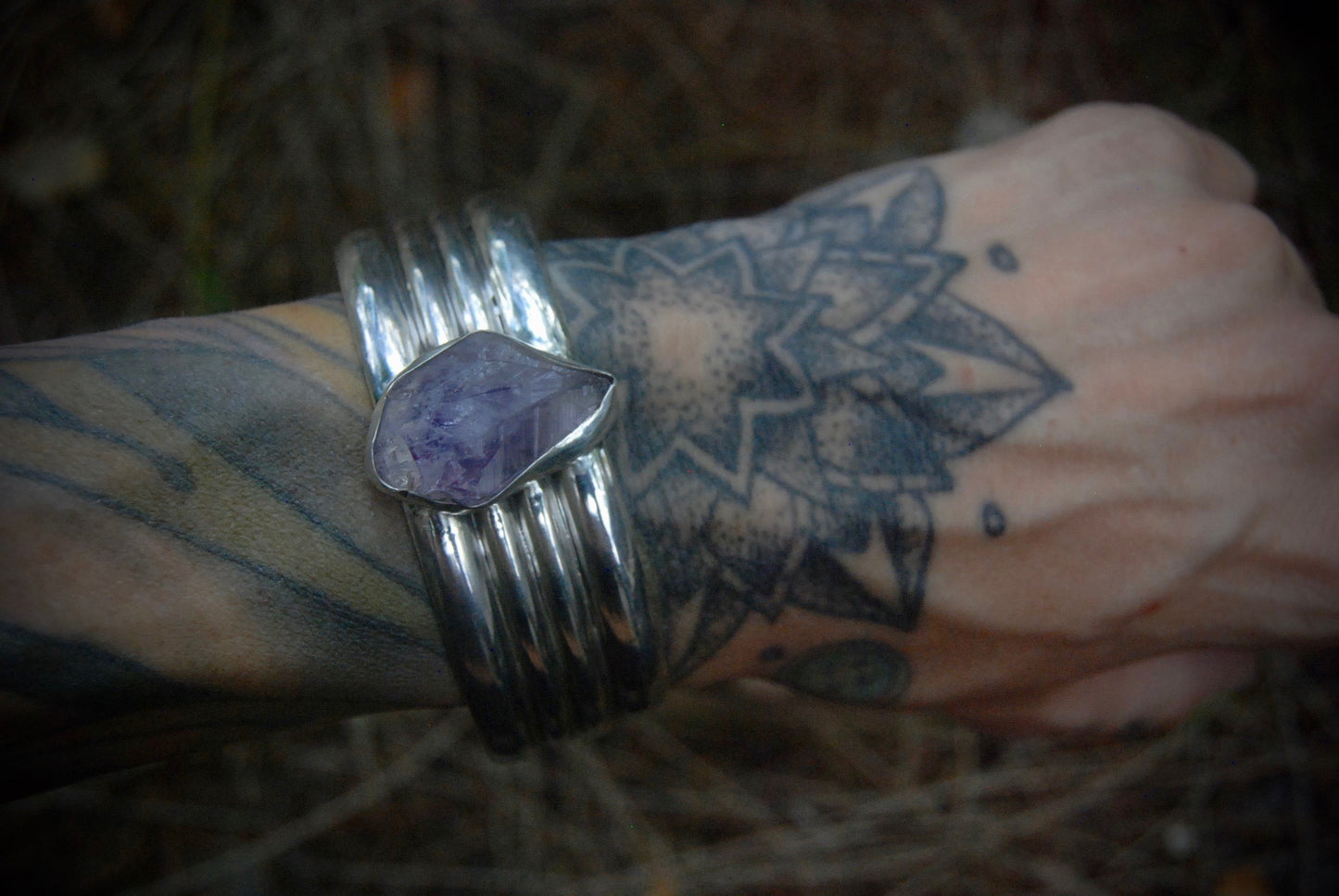 Solid AF Raw amethyst cuff