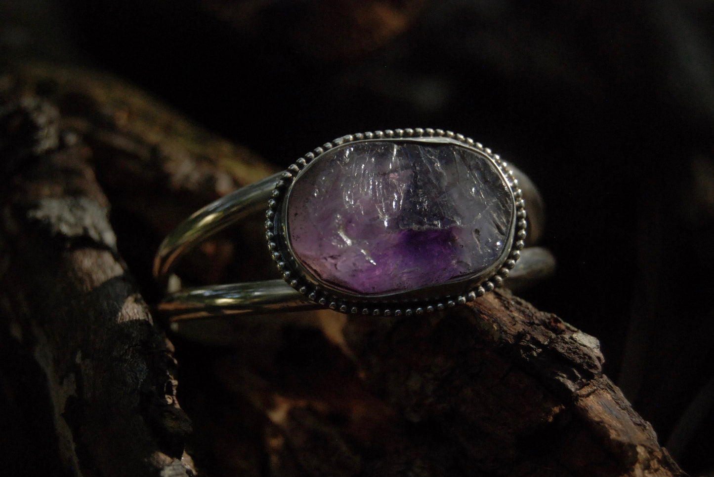 raw amethyst cuff