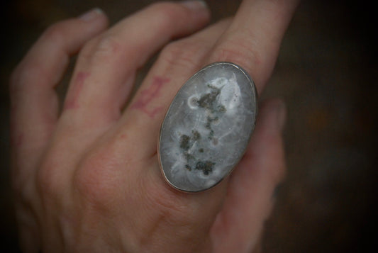 Moss Agate Ring sz- 7.75