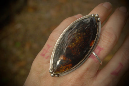 Large Marquise Amber sz-5.5