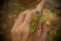 Long Amber Nugget Ring sz-6.75