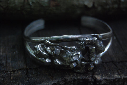 Silver nugget cuff
