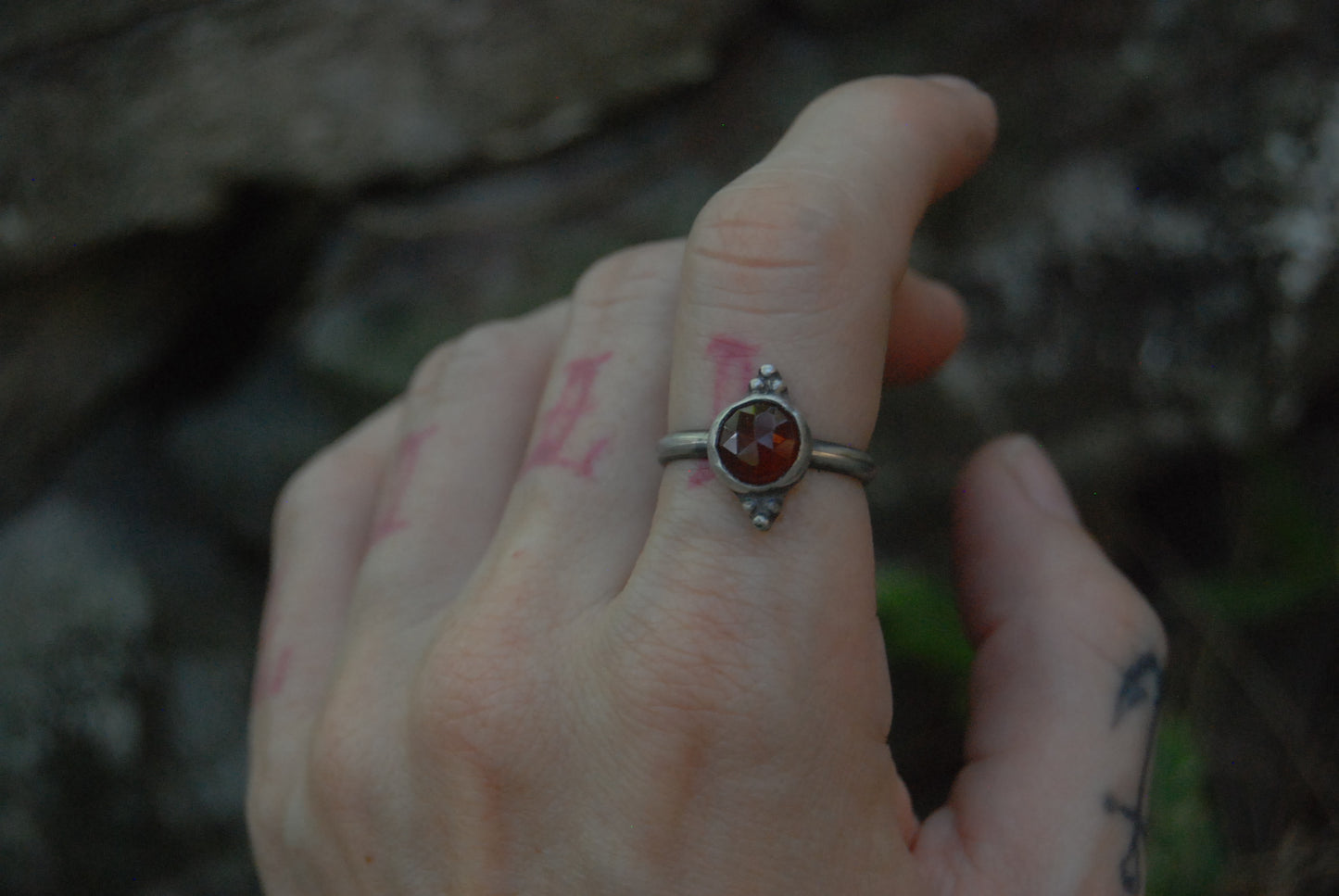 Garnet Stack ring Sz- 6.5