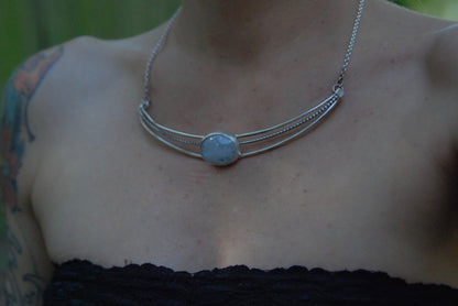 Large moonstone choker