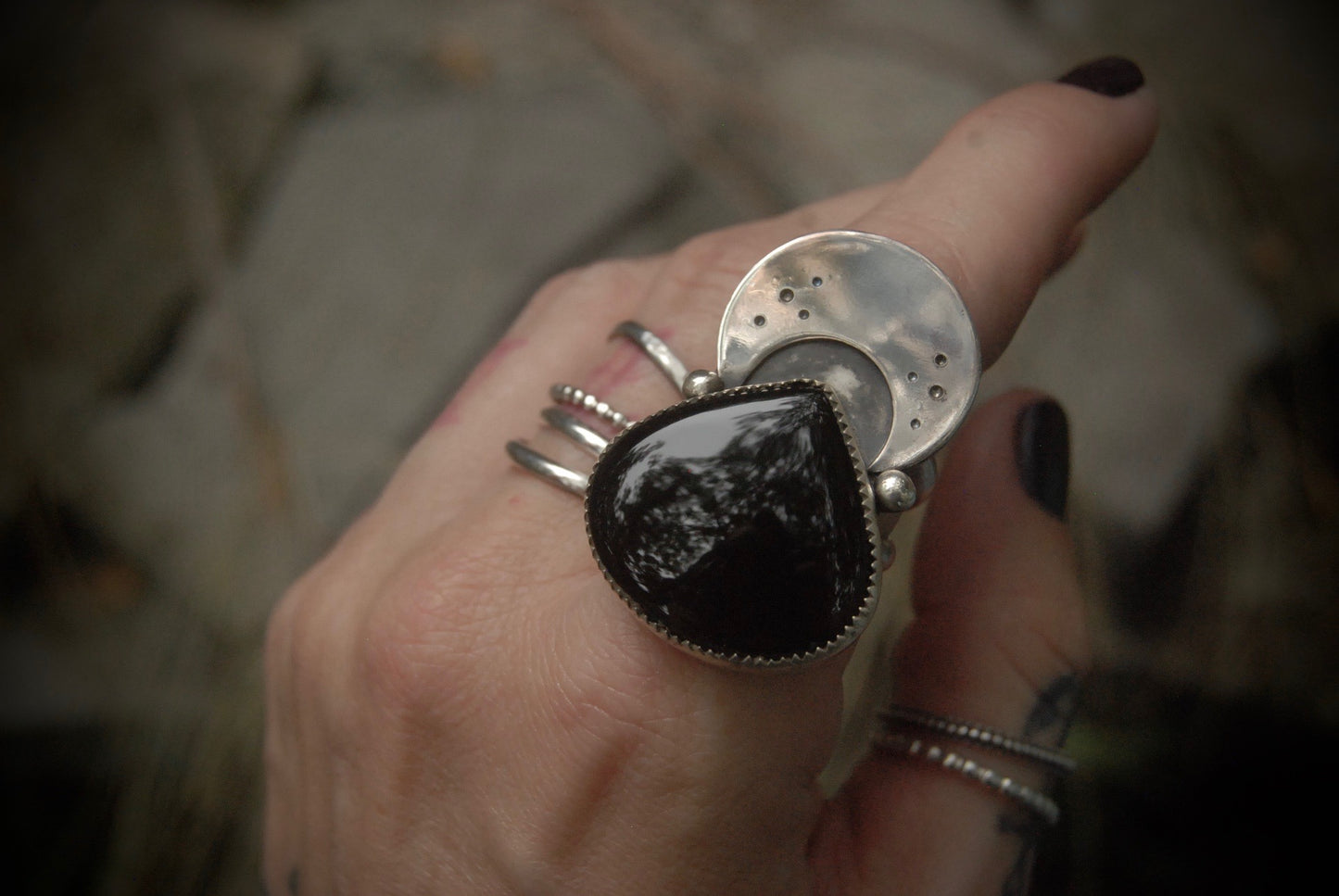 My Moon Onyx Ring sz-7