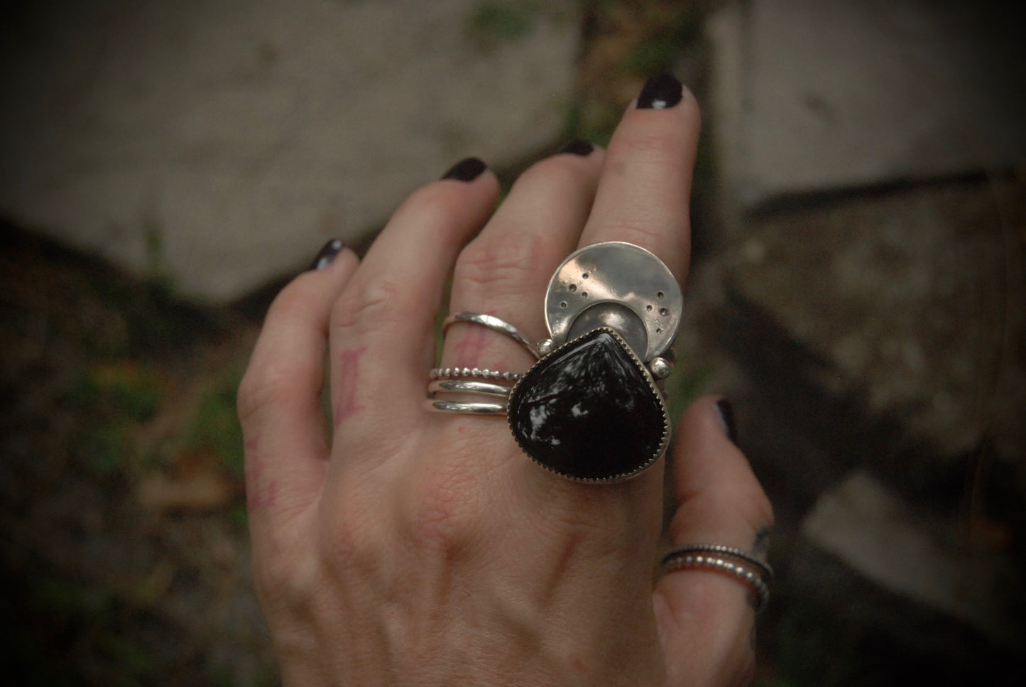 My Moon Onyx Ring sz-7