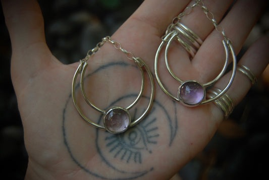 Amethyst Moon Earrings