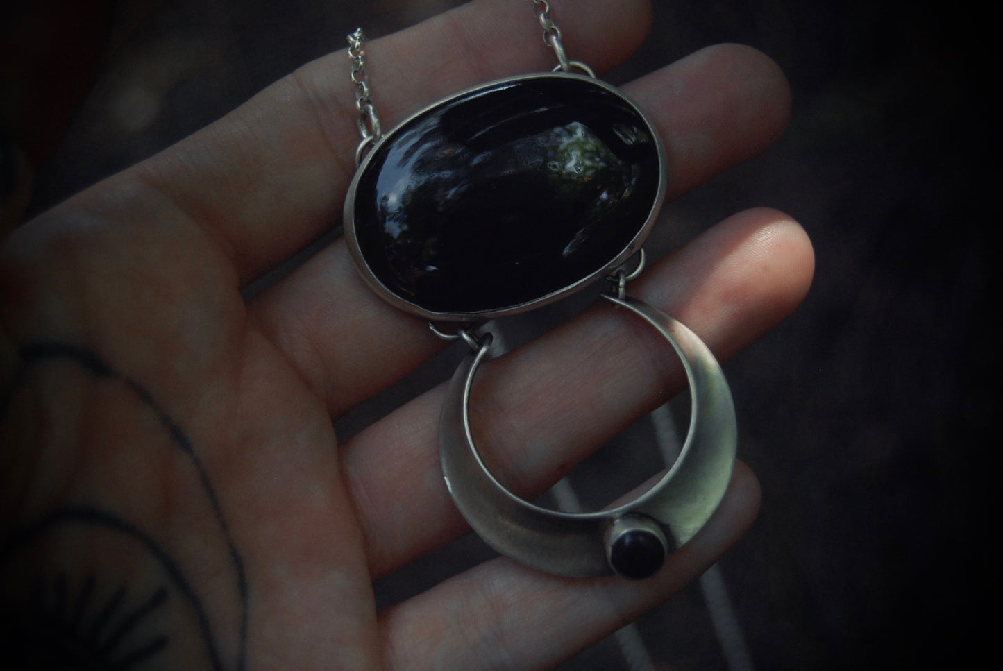 Onyx Moon Necklace