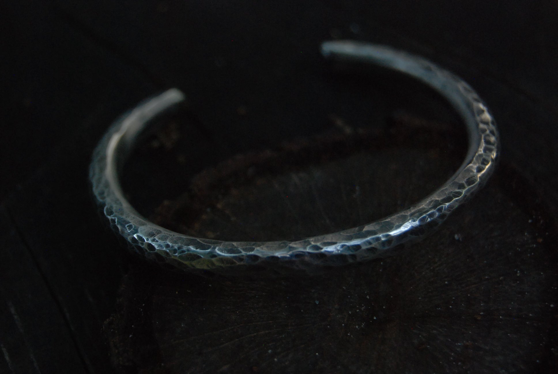 Solid hammered cuff