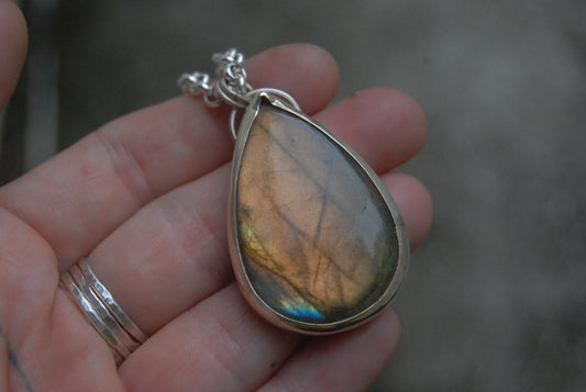 Tear drop peach pendant