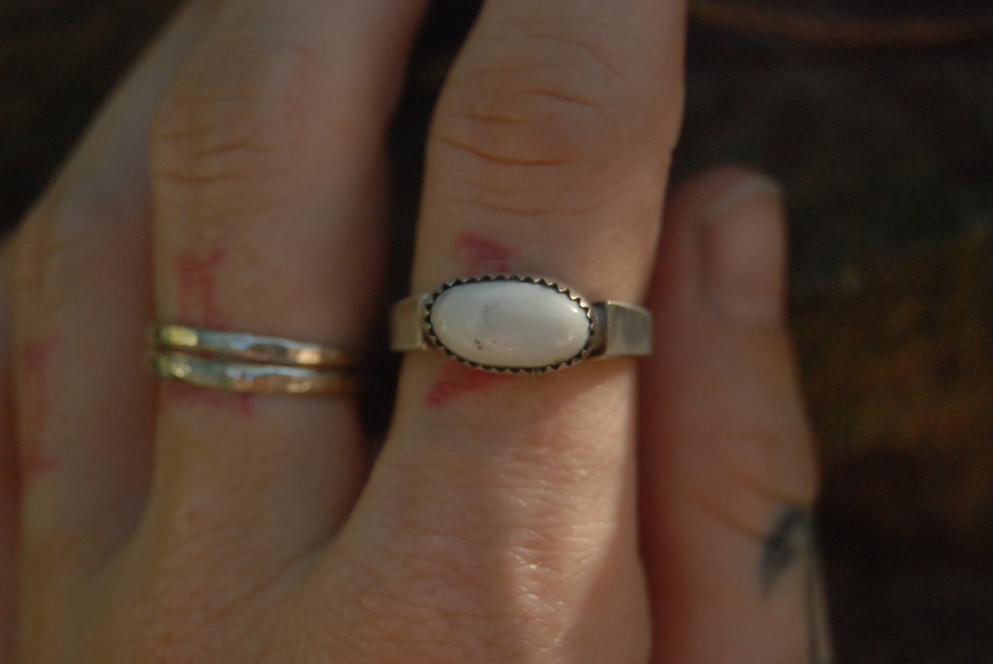 White Buffalo Stack Ring Sz- 7