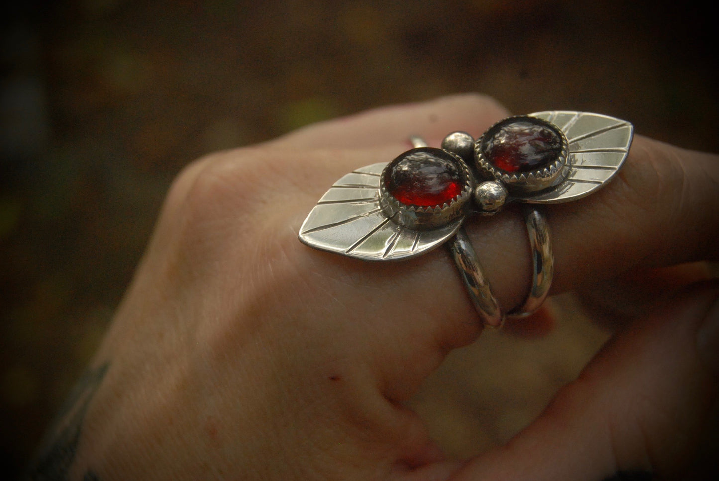 Red Amber Rings sz-8.75