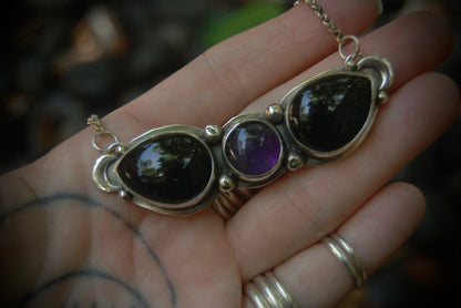 Onyx and Amethyst Luna Moth