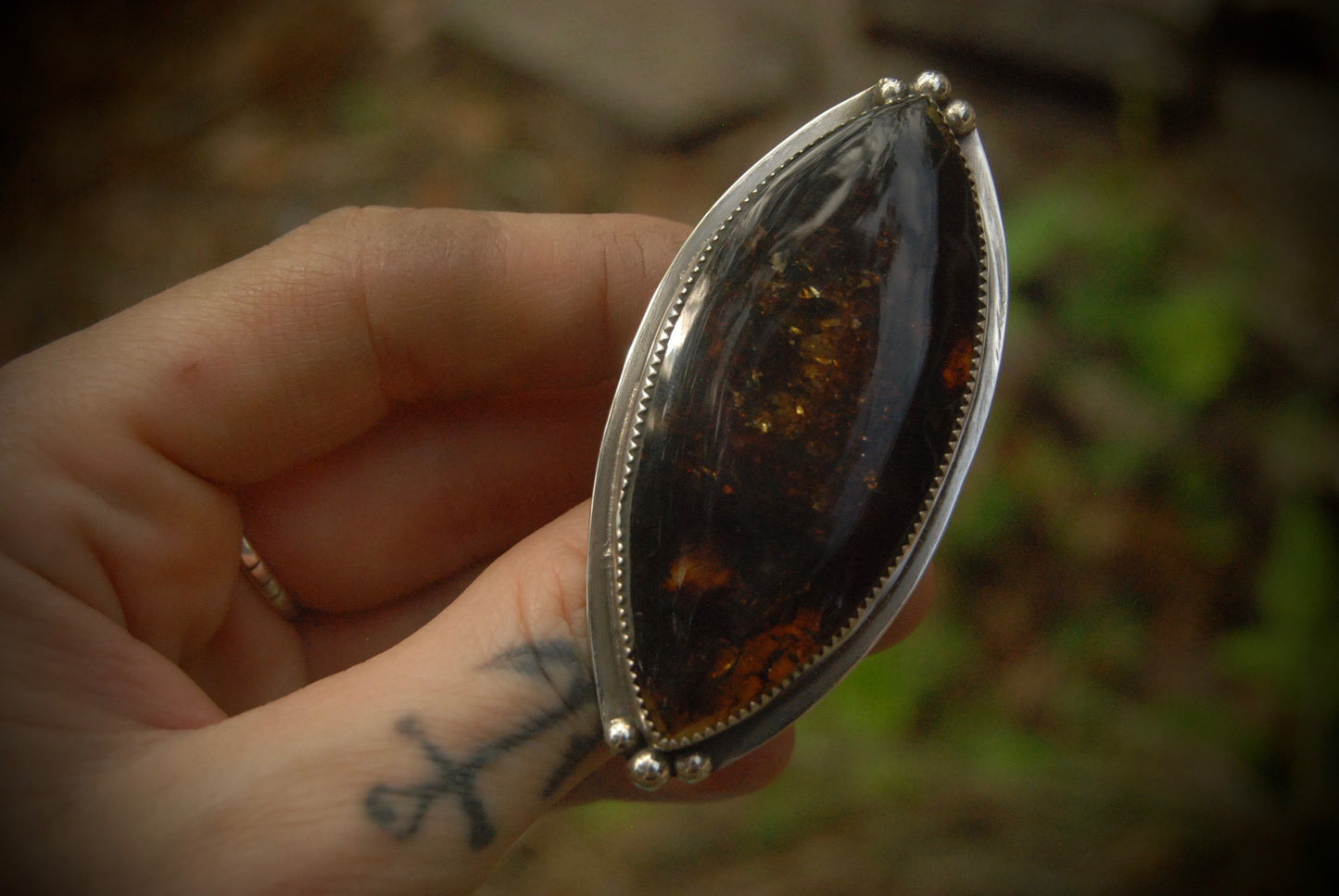 Large Marquise Amber sz-5.5