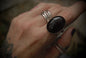 Simple Onyx Ring sz-7.5