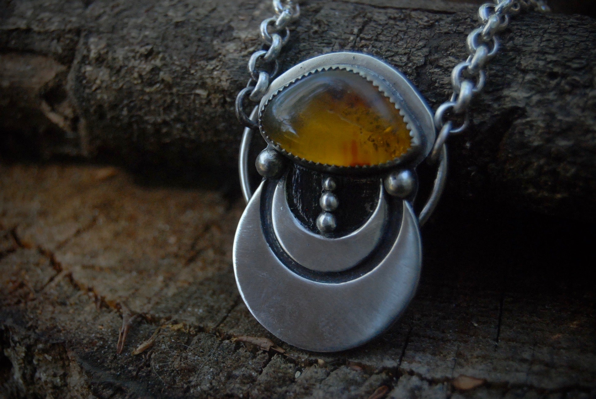 Amber moon necklace