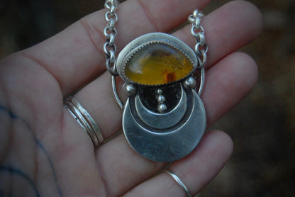 Amber moon necklace