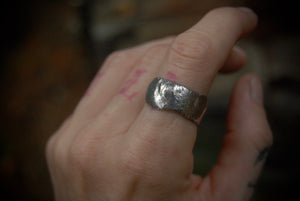 Melted Metal Thumb Ring sz-7.25