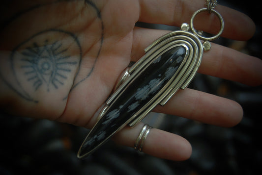 Snowflake Obsidian Necklace