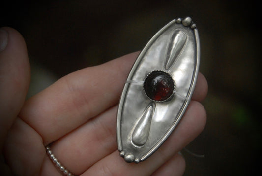 Amber Shield Ring