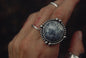 Round Dendritic Opal Ring sz-10