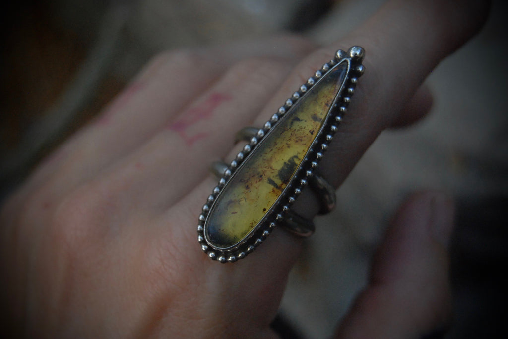 Speckled Amber Ring SZ- 8