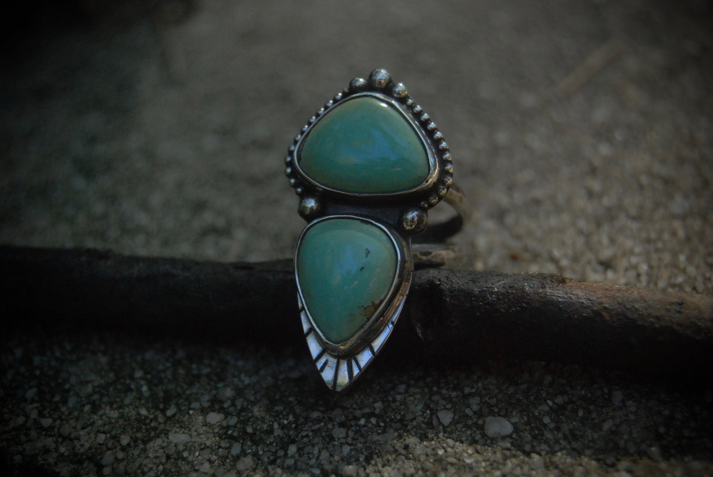 SZ- 7.5 Double Turquoise Ring