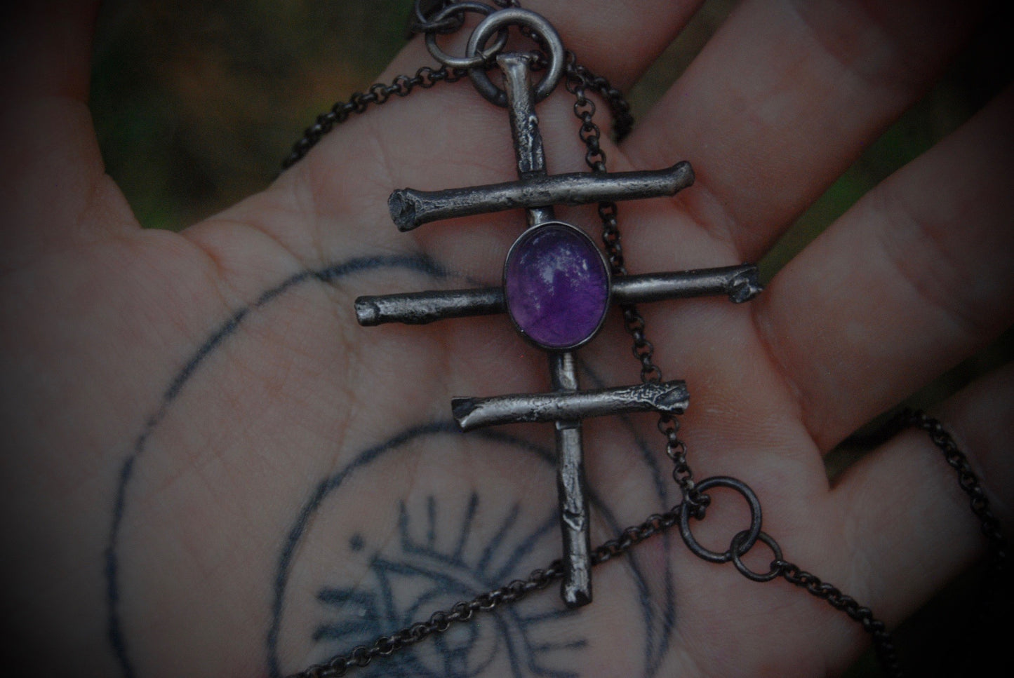 THE COVEN- Witch sticks protection pendant