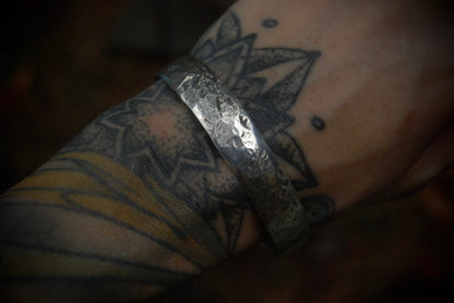 Hammered thick bangle