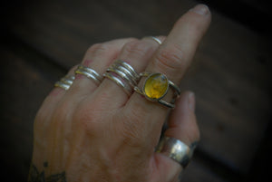 Simple Amber Ring sz-11