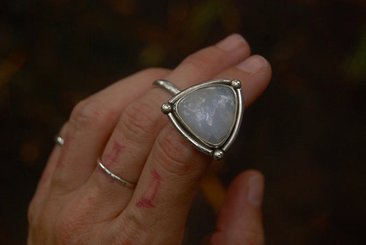 Triangle Moonstone Ring sz- 5.75