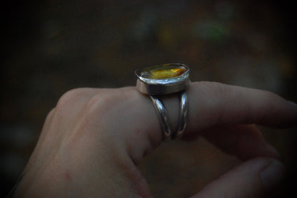 Amber Nugget Ring SZ- 8.25