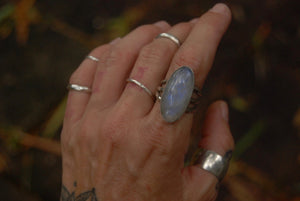Slender Moonstone Ring sz-9.25