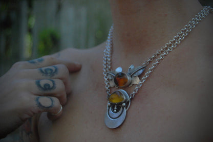 Amber moon necklace