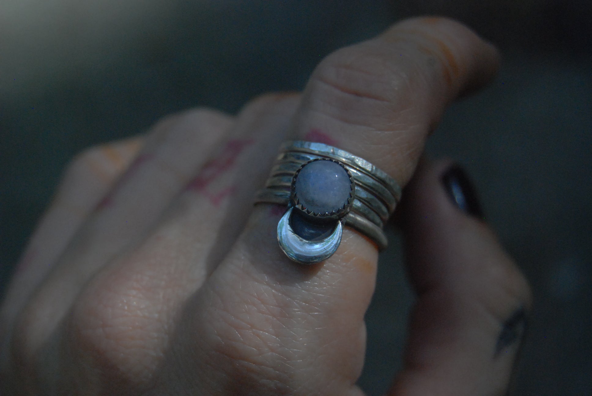 Moon stack ring