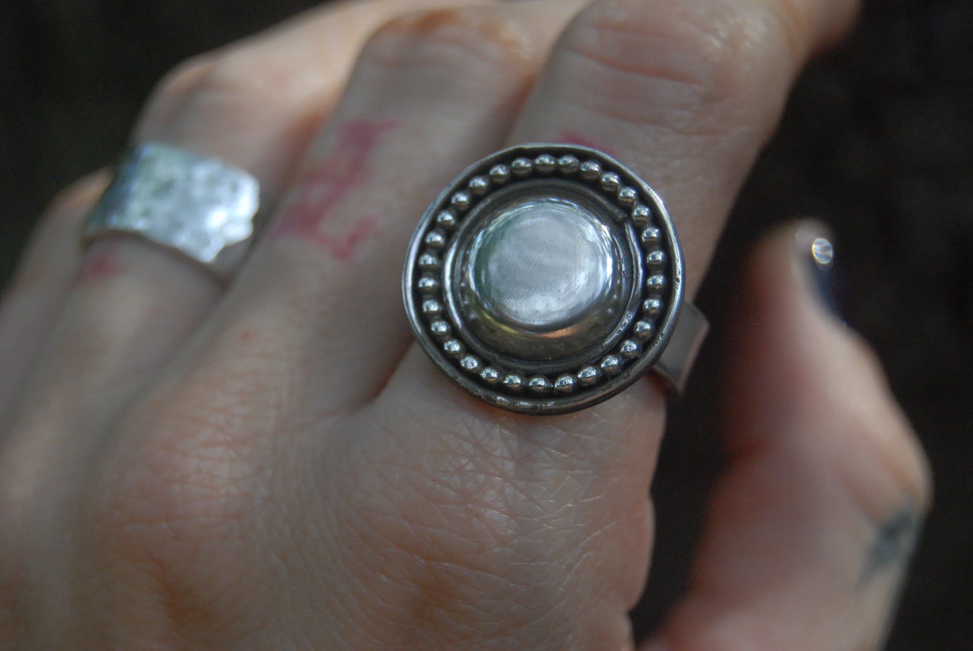 Silver sun ring