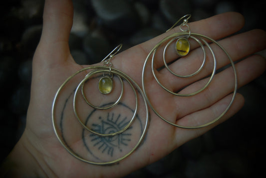 Amber Hoop Earrings