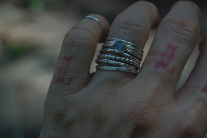 MTO 4 silver stack rings