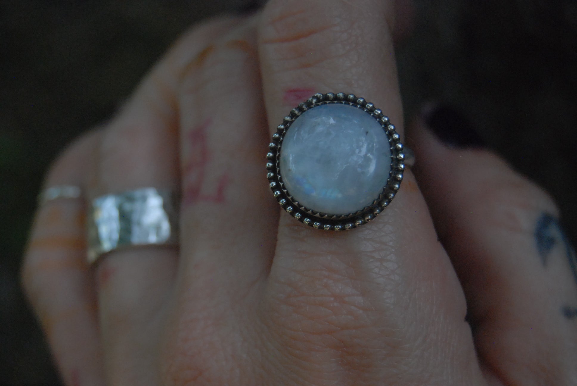 Simple moonstone ring