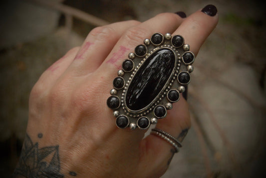 Onyx Statment Ring sz-7